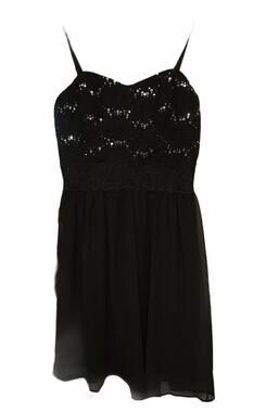 IZ Byer Little Black Dress Sequin Short Party Dance Cocktail Lined Size 5 Womens
